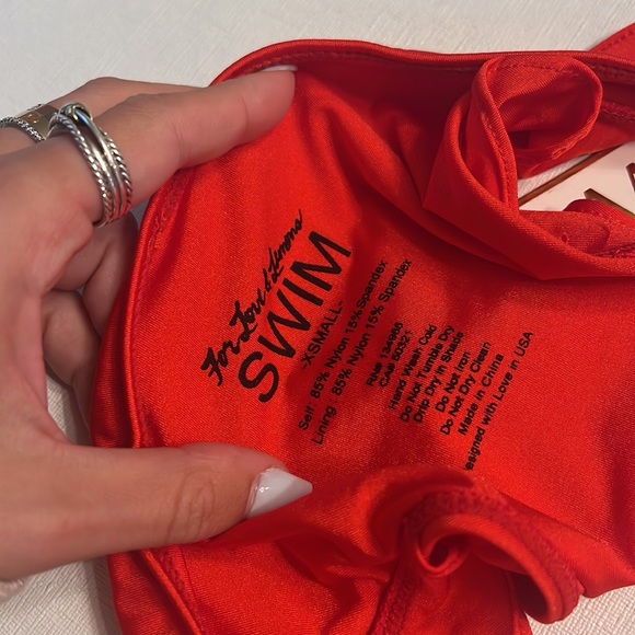 NWT For Love & Lemons Rodeo Ruffle Bikini Bottom Red - Picture 6 of 7